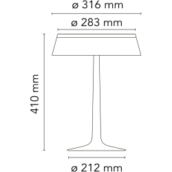 Lampe de table Bon Jour – Chromé mat – Couronne Tissu - Flos