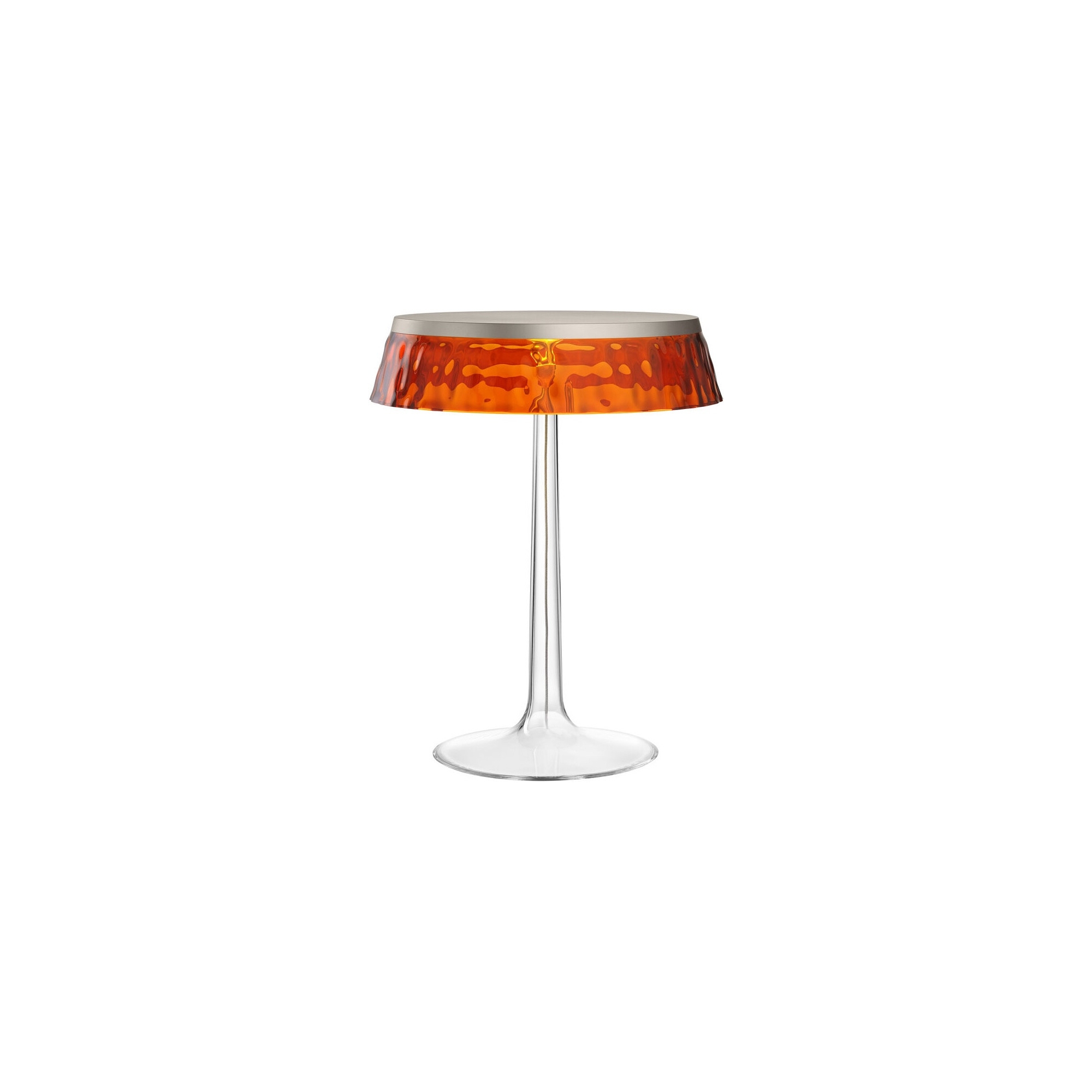 Lampe de table Bon Jour – Chromé mat – Couronne ambre - Flos