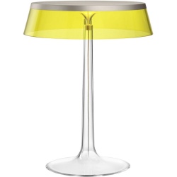 Bon Jour table lamp – Matt Chrome – Yellow crown - Flos