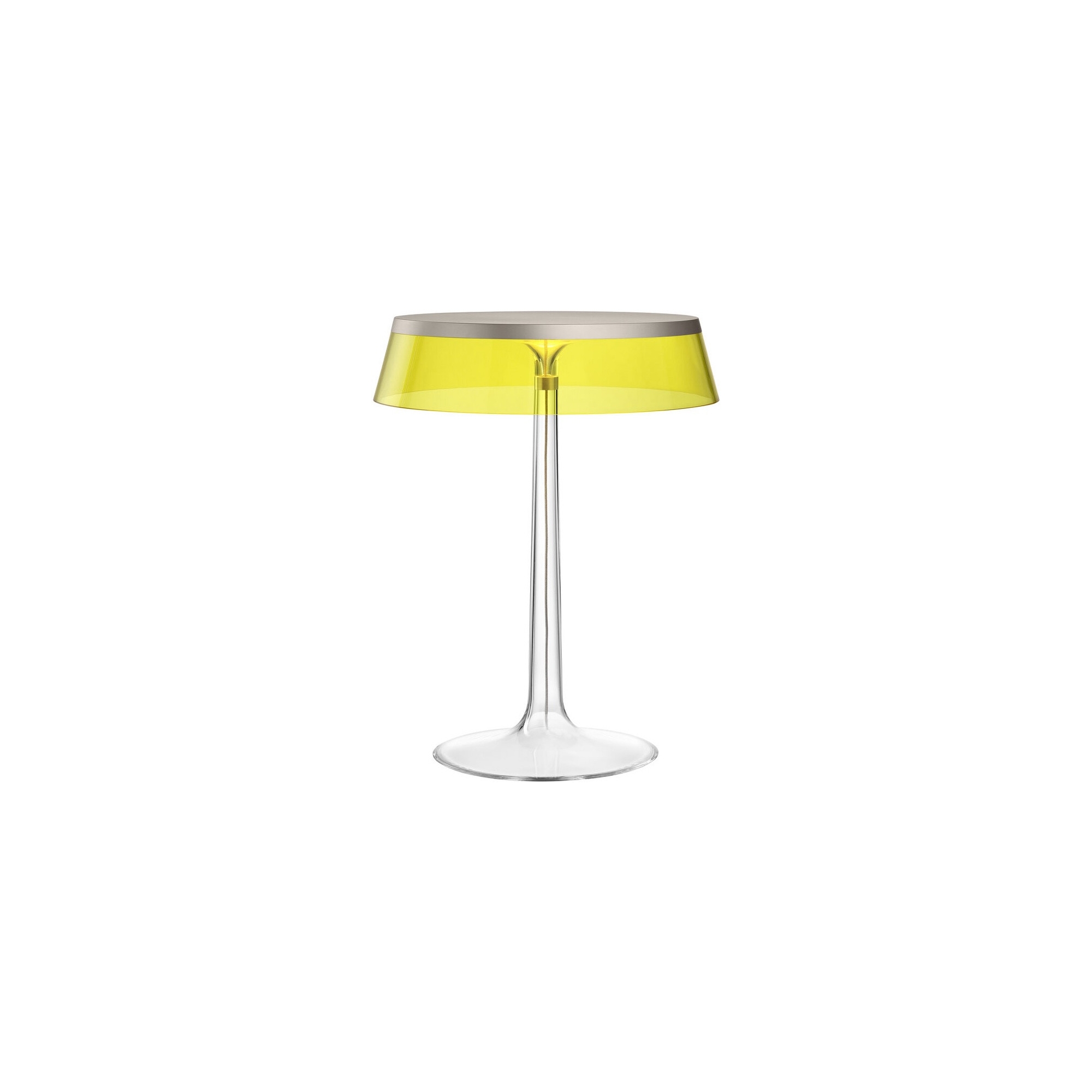 Bon Jour table lamp – Matt Chrome – Yellow crown - Flos