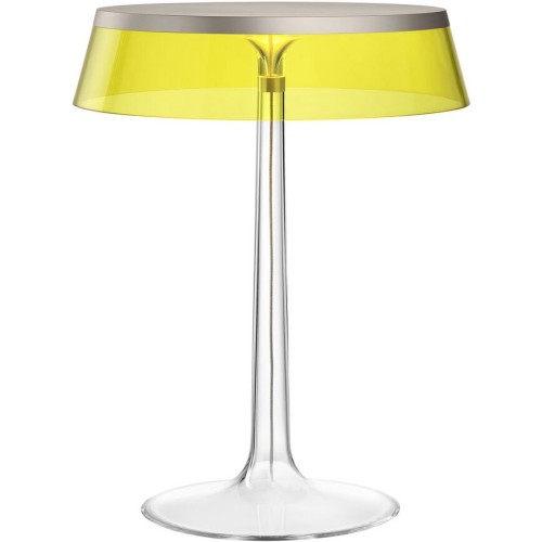 Bon Jour table lamp – Matt Chrome – Yellow crown - Flos