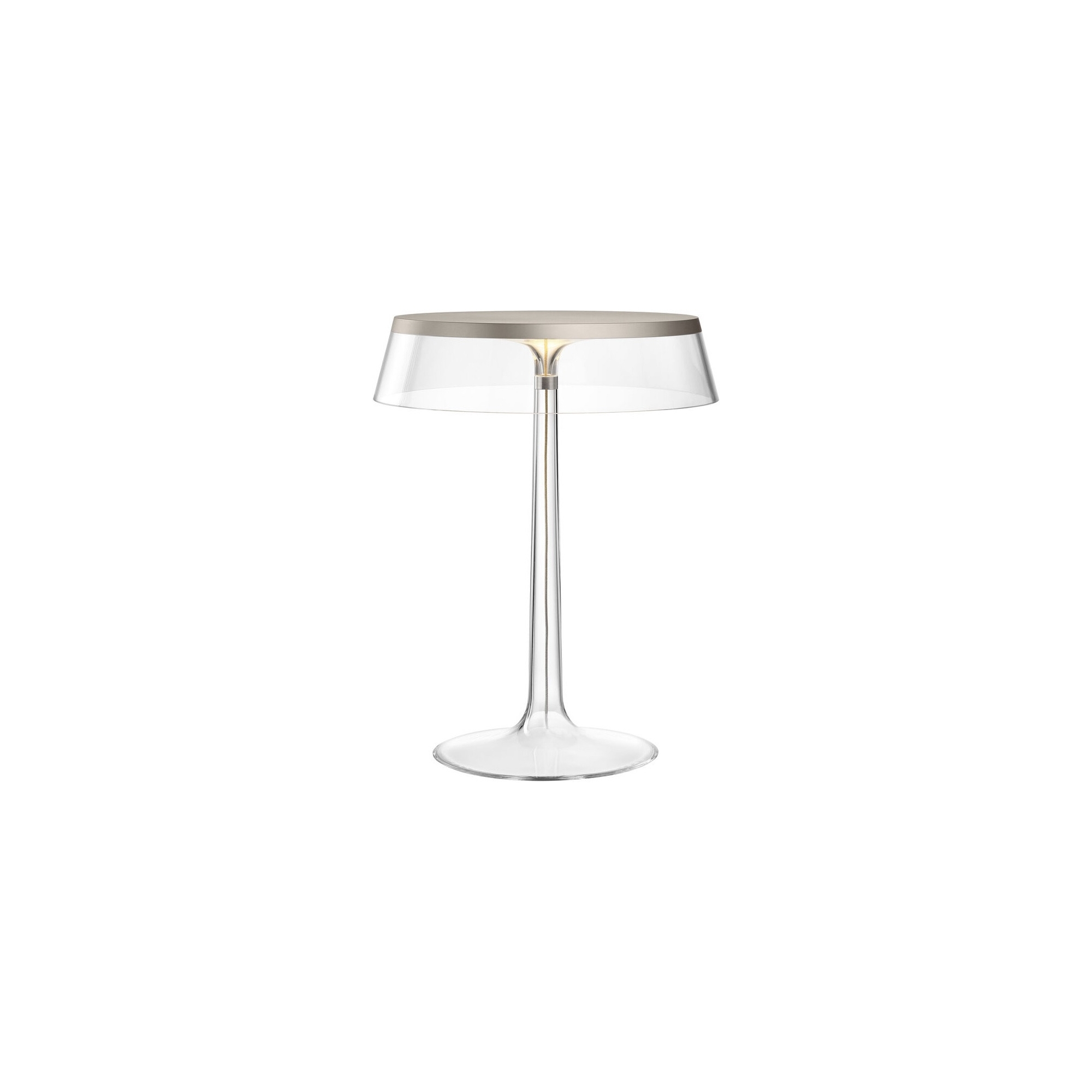 Bon Jour table lamp – Matt Chrome – Transparent crown - Flos