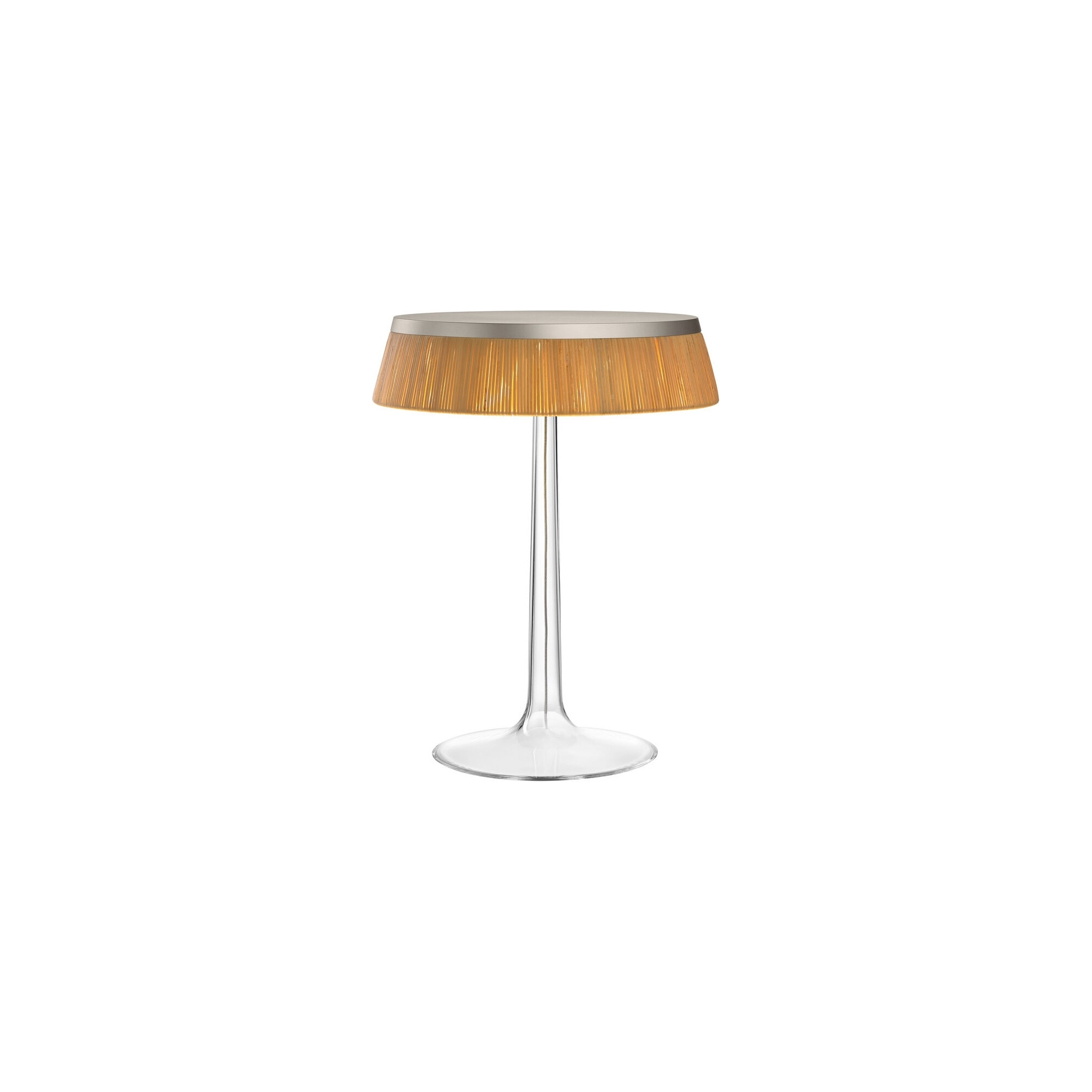 Lampe de table Bon Jour – Chromé mat – Couronne Rotin - Flos