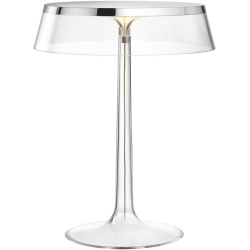 Bon Jour table lamp – Chrome – Transparent crown - Flos