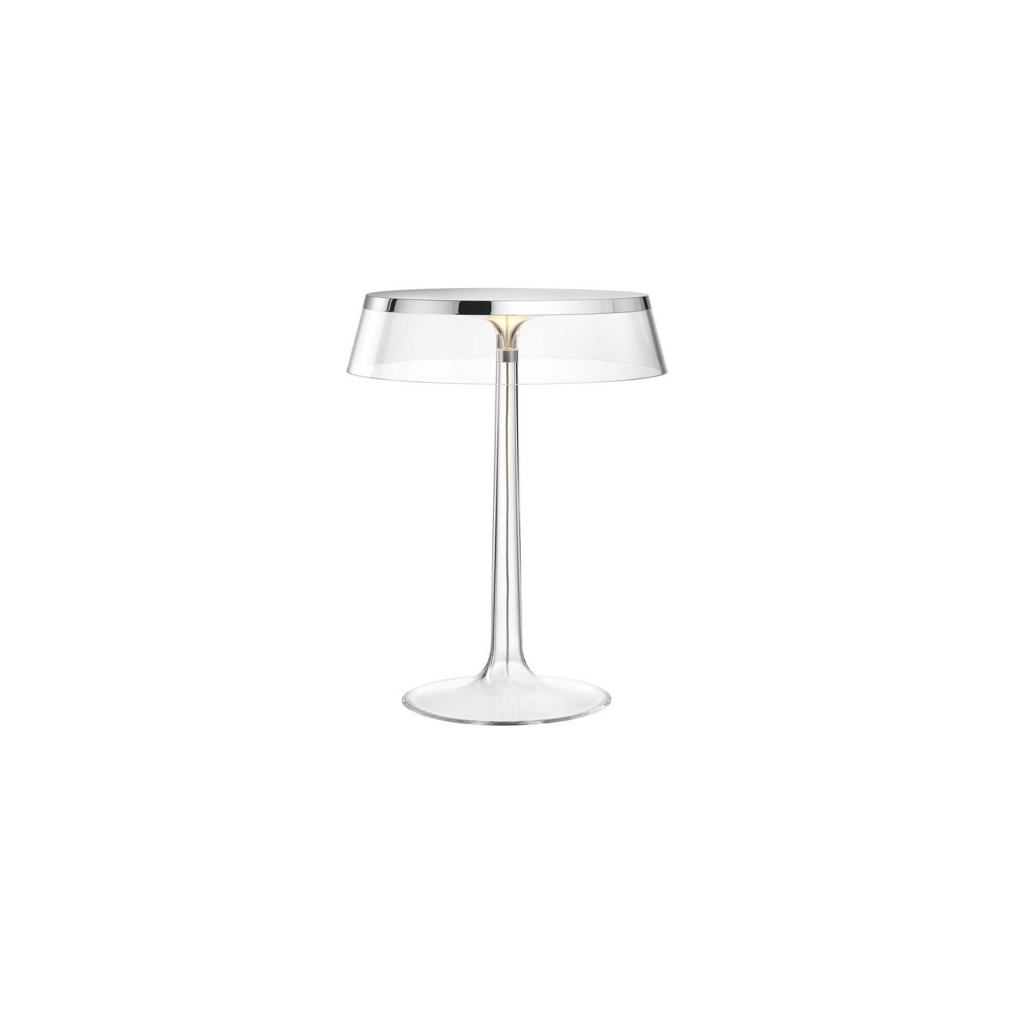 Bon Jour table lamp – Chrome – Transparent crown - Flos