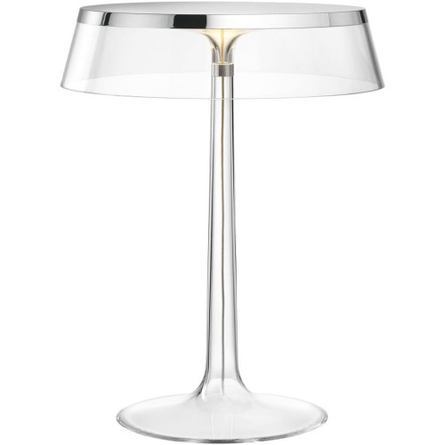 Bon Jour table lamp – Chrome – Transparent crown - Flos