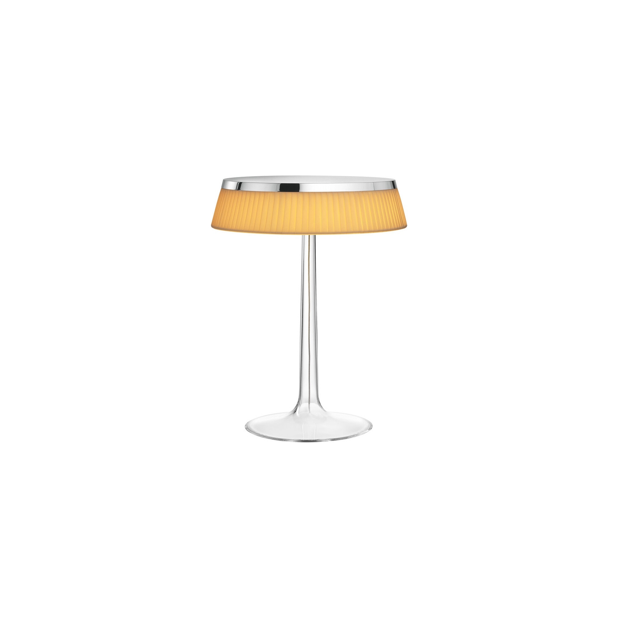 Lampe de table Bon Jour – Chromé – Couronne Tissu - Flos