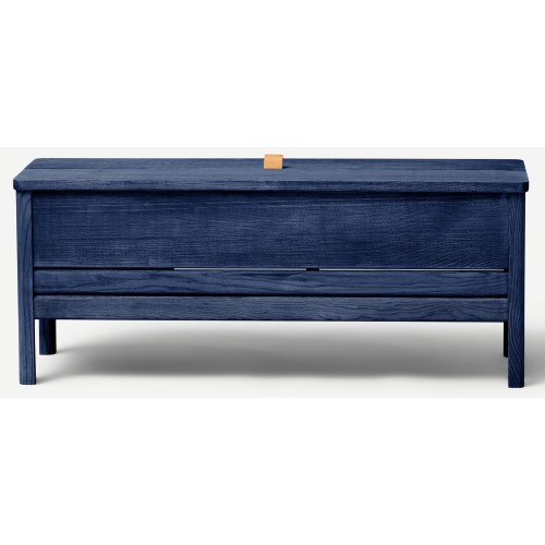 Indigo blue stained ash - A Line storage bench n°2138 - Form & Refine