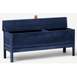 Indigo blue stained ash - A Line storage bench n°2138 - Form & Refine