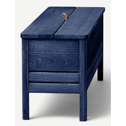 Frêne teinté bleu Indigo - A line banc de rangement n°2138 - Form & Refine