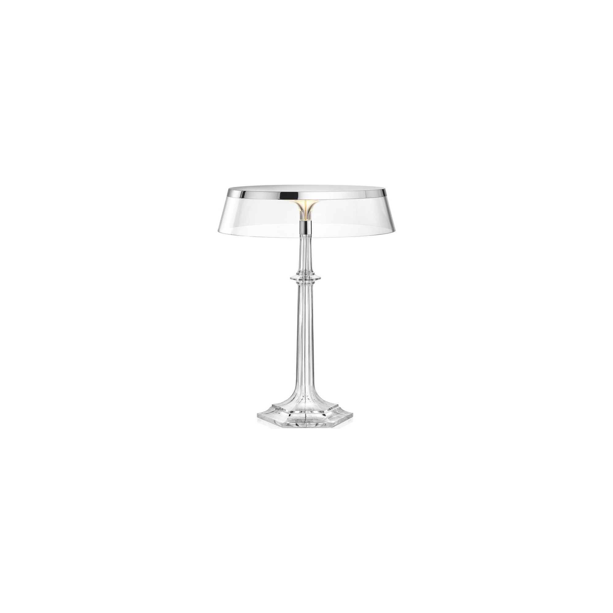 Bon Jour Versailles table lamp – Chrome – Transparent crown - Flos