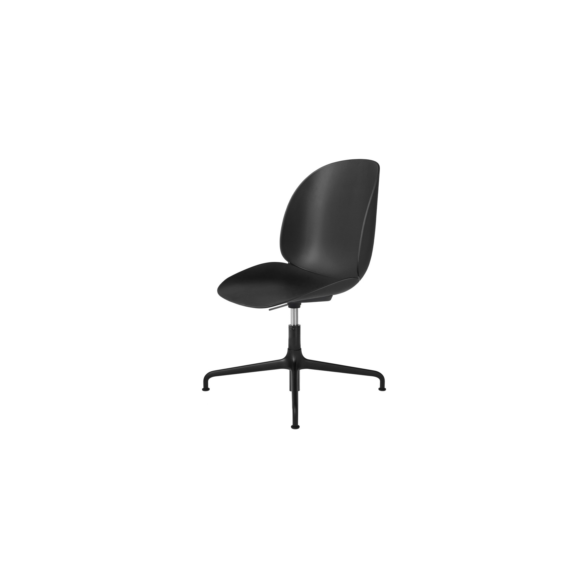 Chaise de bureau Beetle, Hauteur réglable – Sans roulette – Coque noire - Gubi