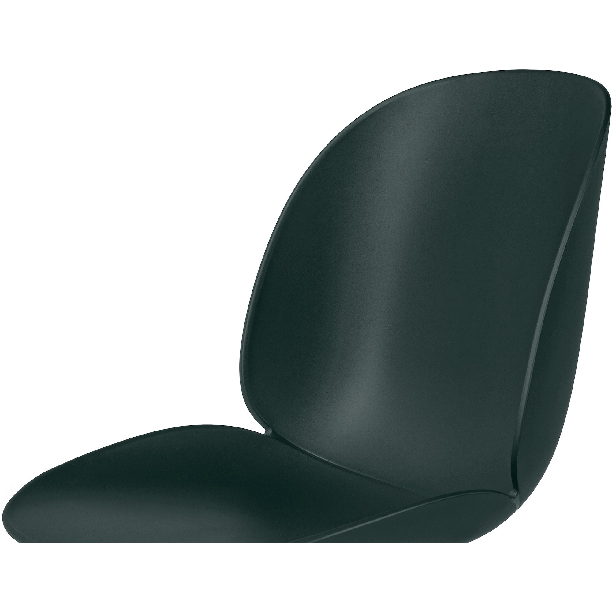 Beetle Meeting chair, Height Adjustable – Without castor – Dark green shell - Gubi