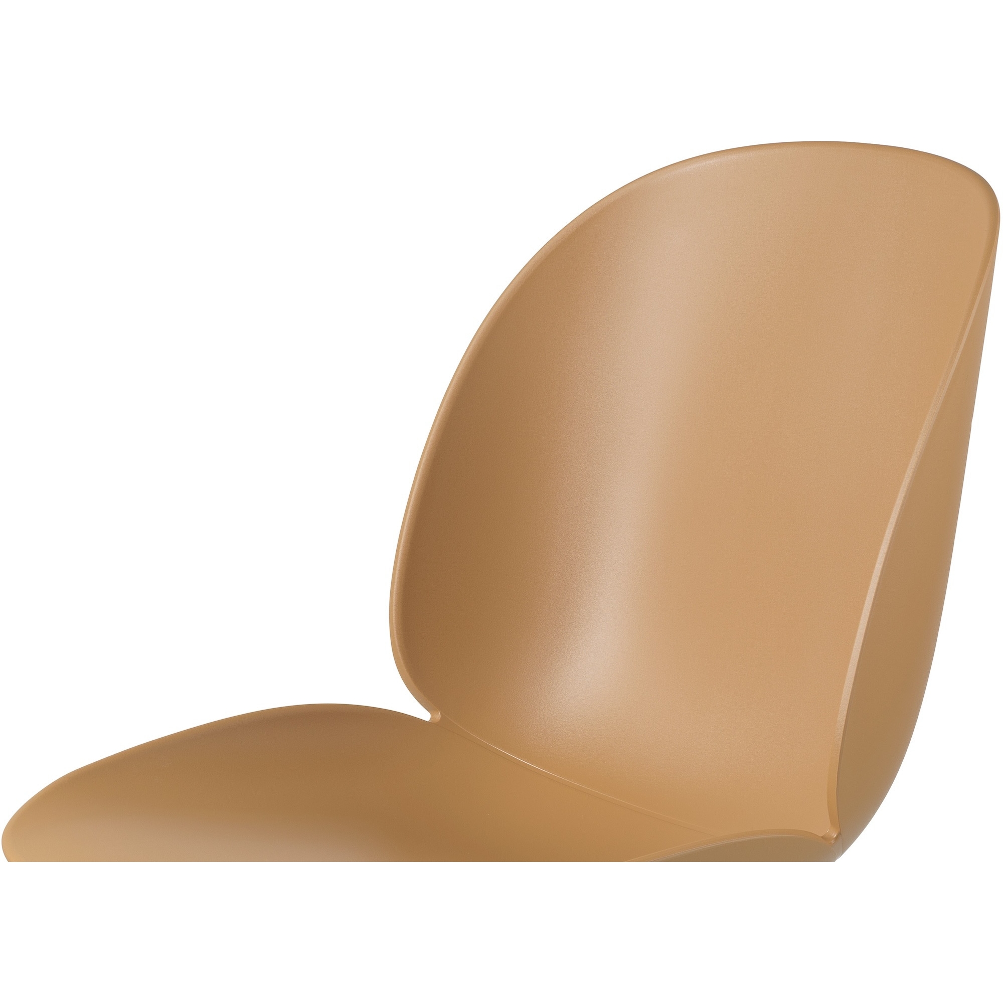 Beetle Meeting chair, Height Adjustable – Without castors – Amber brown shell - Gubi