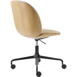 Beetle Meeting chair, Height Adjustable – With castors – Oak shell + Flair Special FR 134 - Gubi