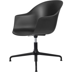 Bat Meeting chair, Height Adjustable – Without castors – Black shell - Gubi