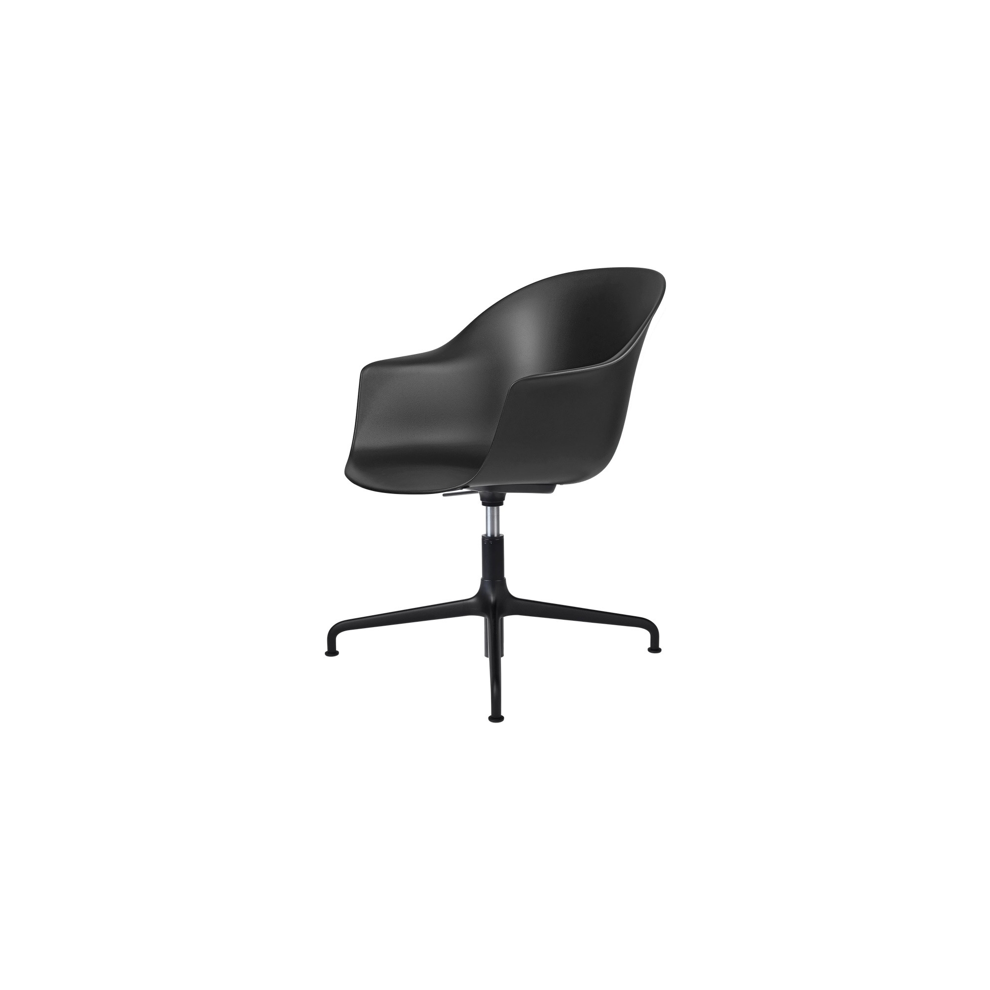 Bat Meeting chair, Height Adjustable – Without castors – Black shell - Gubi