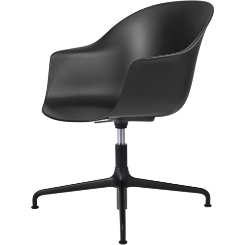 Bat Meeting chair, Height Adjustable – Without castors – Black shell - Gubi