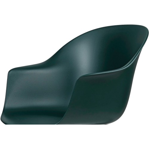 Chaise de bureau Bat, Hauteur réglable – Sans roulettes – Coque dark green - Gubi