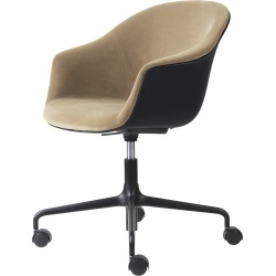 Bat Meeting chair, Height Adjustable – With castors – Black shell + Dandy 905 - Gubi