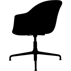 Bat Meeting chair, Height Adjustable – Without castors – Plastic shell + Front upholstered - Gubi