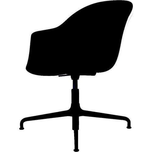 Bat Meeting chair, Height Adjustable – Without castors – Plastic shell + Front upholstered - Gubi