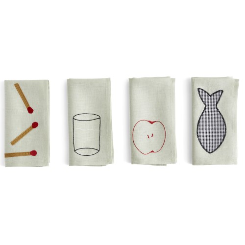 Set of 4 napkins Sobremesa - green - HAY