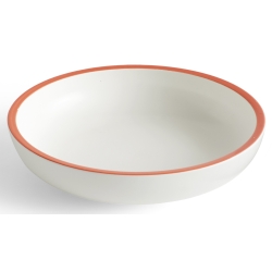 Bol de service Sobremesa - blanc et bord rouge Ø20 cm - HAY