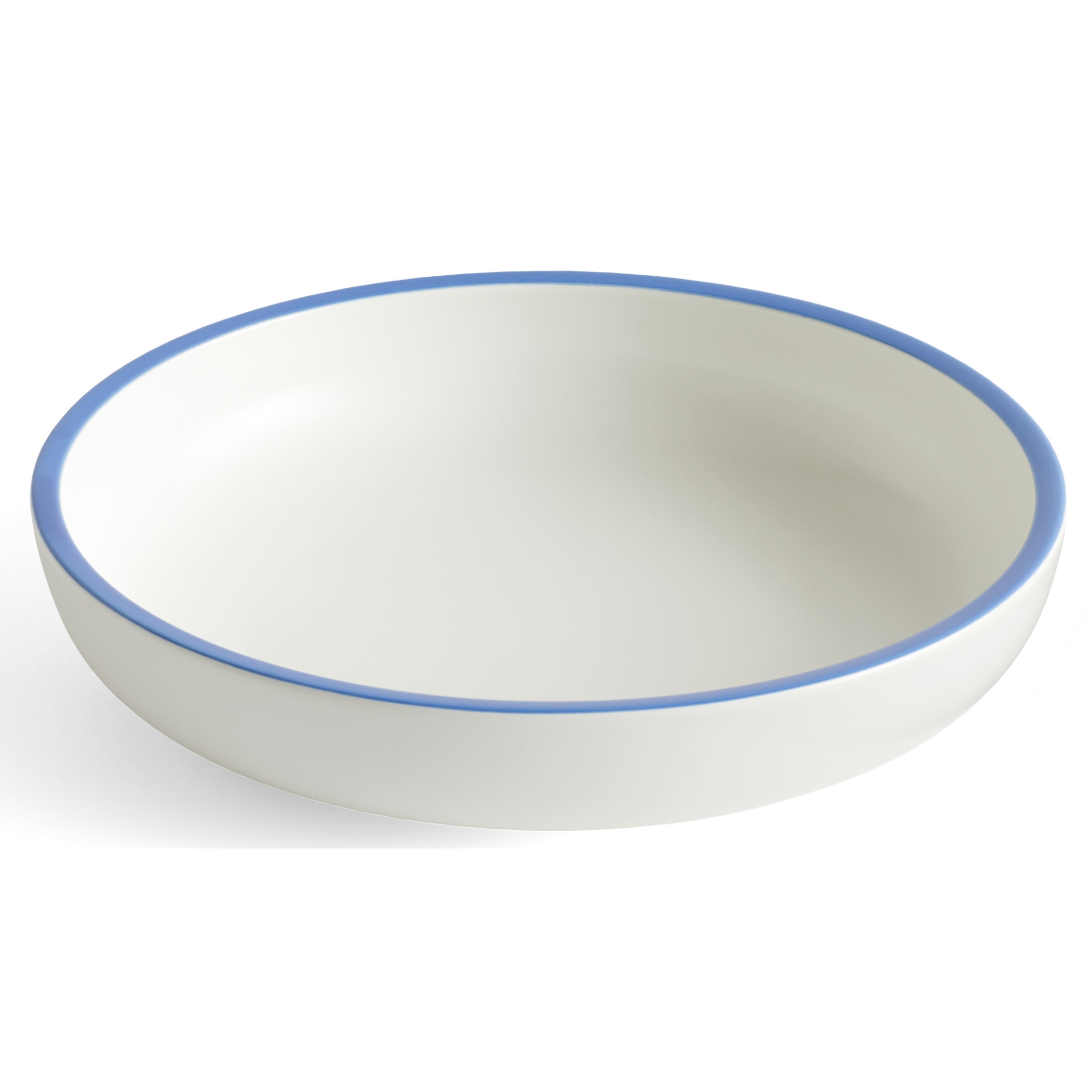 Serving bowl Sobremesa - white with blue rim Ø25 cm - HAY