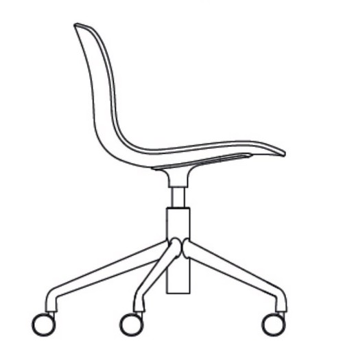 AAC51 (entièrement tapissée, réglable en hauteur, avec roulettes) - HAY