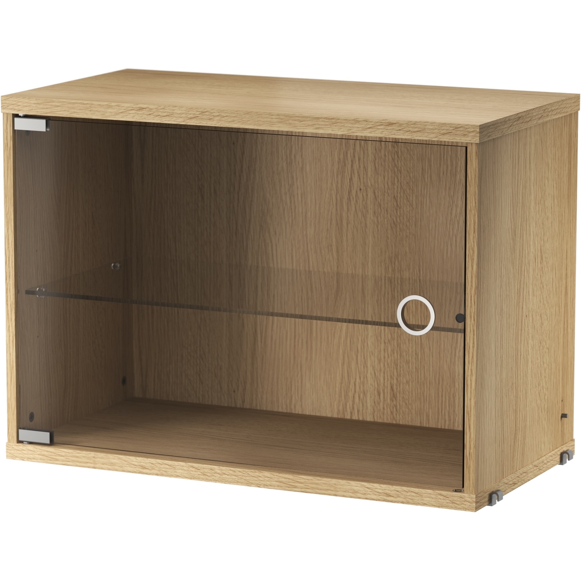 Cabinet with swing glass door - oak - L58xP30xH42 cm - String Furniture