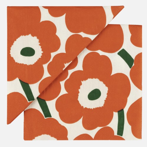 Orange green Unikko 552621 - Paper napkins