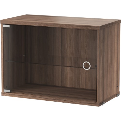 Cabinet with swing glass door - walnut - L58xP30xH42 cm - String Furniture