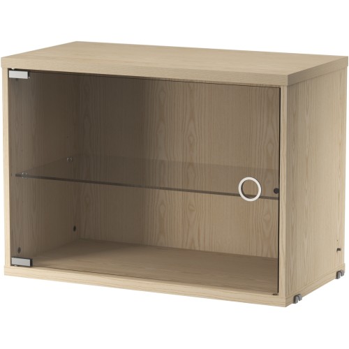 Caisson porte battante vitrée - frêne - L58xP30xH42 cm - String Furniture