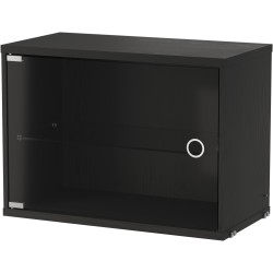 Caisson porte battante vitrée - noir - L58xP30xH42 cm - String Furniture