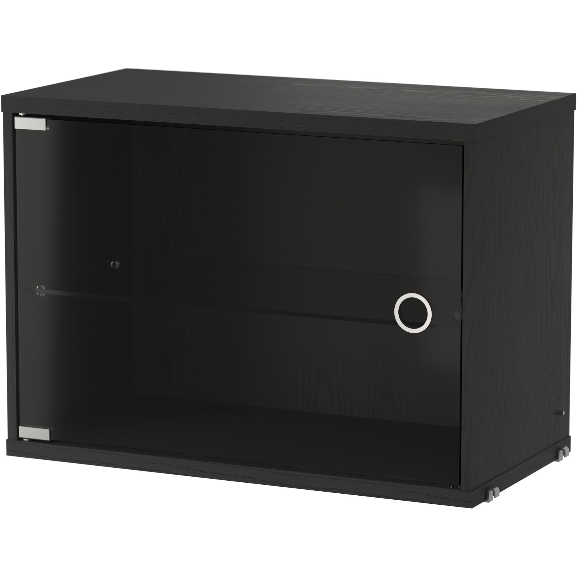 Cabinet with swing glass door - black - L58xP30xH42 cm - String Furniture