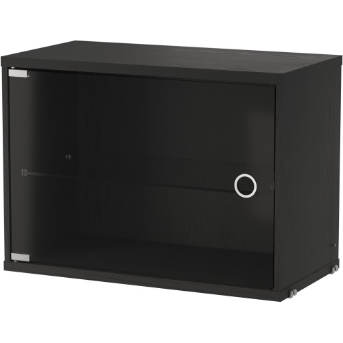 Cabinet with swing glass door - black - L58xP30xH42 cm - String Furniture