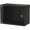 Caisson porte battante vitrée - noir - L58xP30xH42 cm - String Furniture