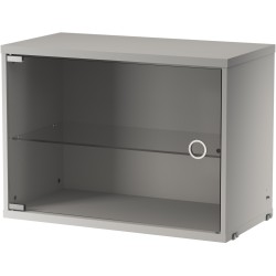 Caisson porte battante vitrée - gris - L58xP30xH42 cm - String Furniture