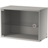 Caisson porte battante vitrée - gris - L58xP30xH42 cm - String Furniture