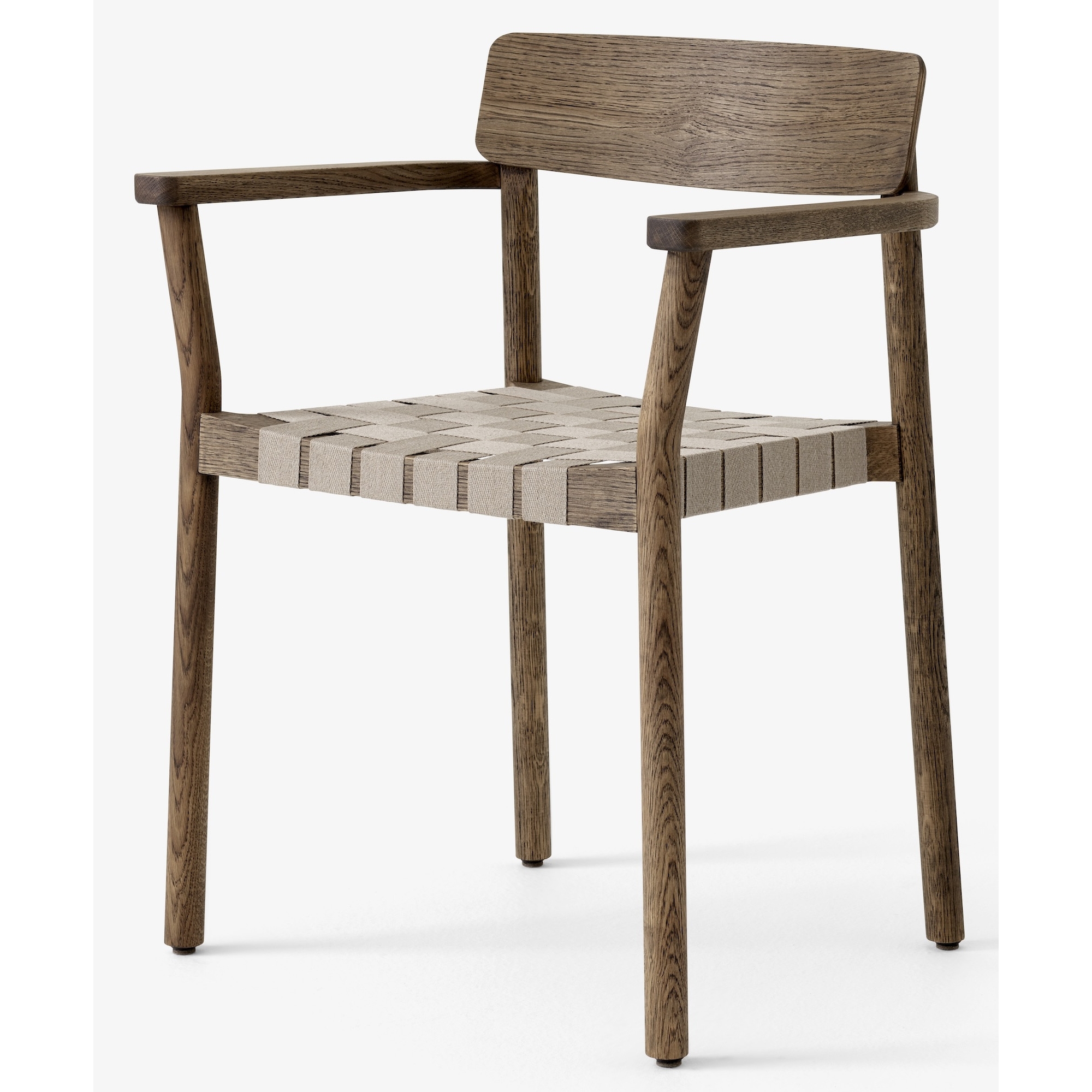 Betty Chair with armrests TK9 – Smoked oak / Natural linen - &Tradition