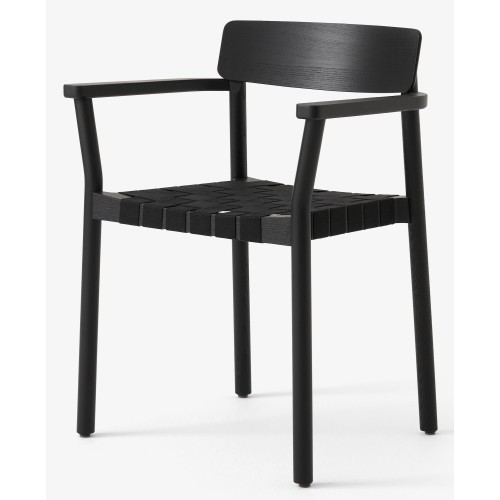 Betty Chair with armrests TK9 – Black / Black linen - &Tradition