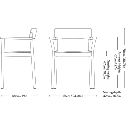 Betty Chair with armrests TK11 - &Tradition