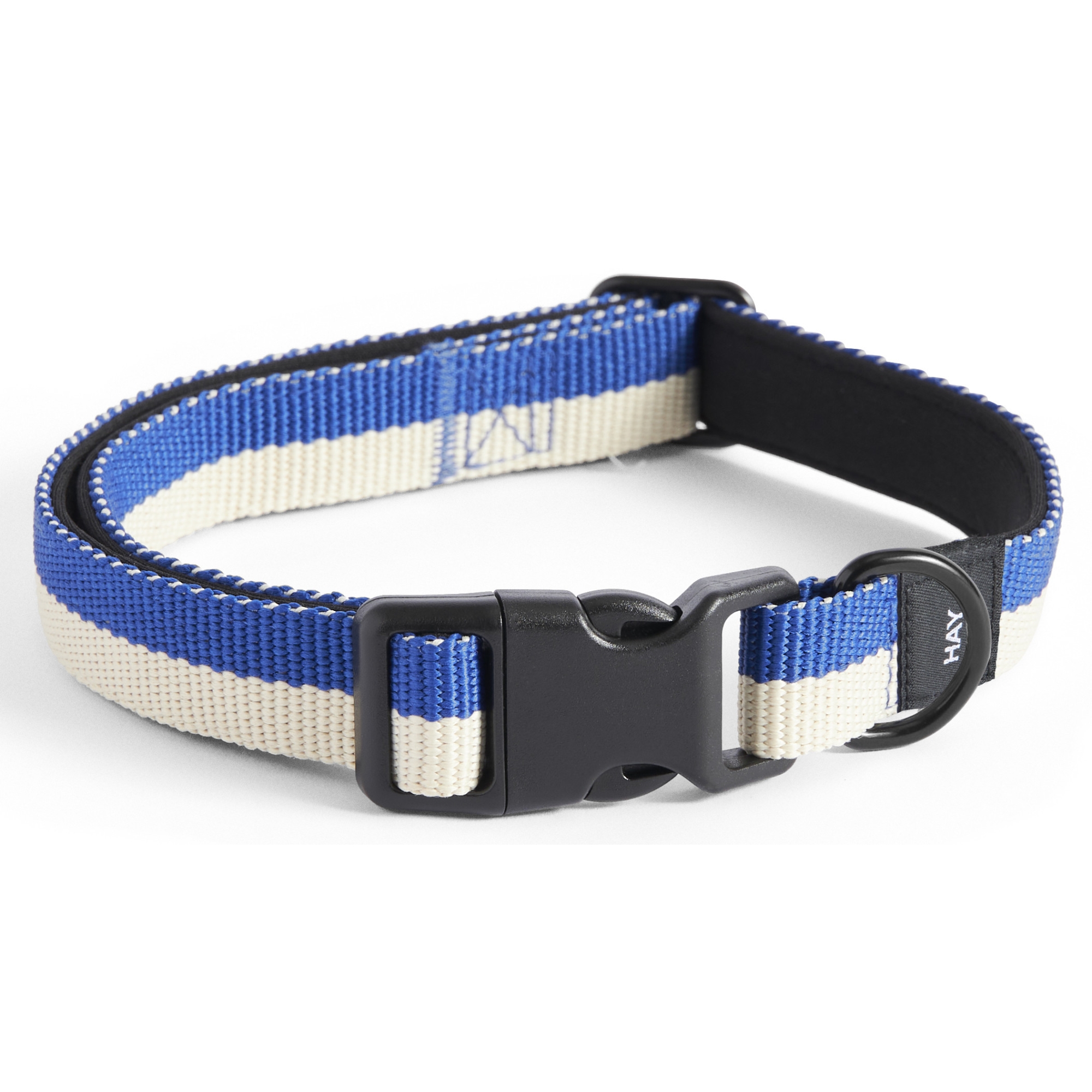 Dog collar S/M - blue and off-white - HAY