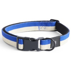 Dog collar M/L - blue and off-white - HAY