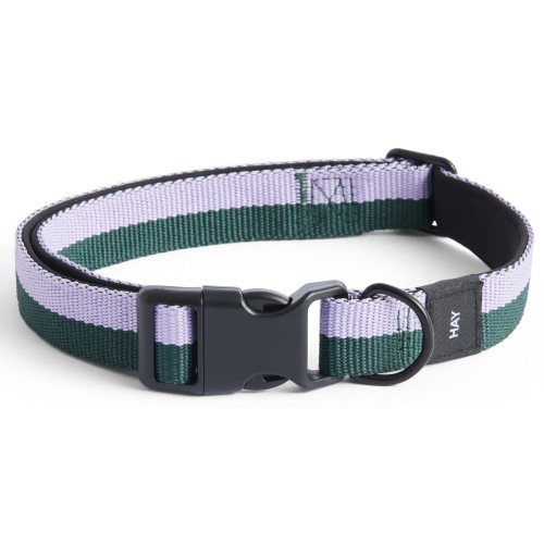 Dog collar M/L - lavender and green - HAY