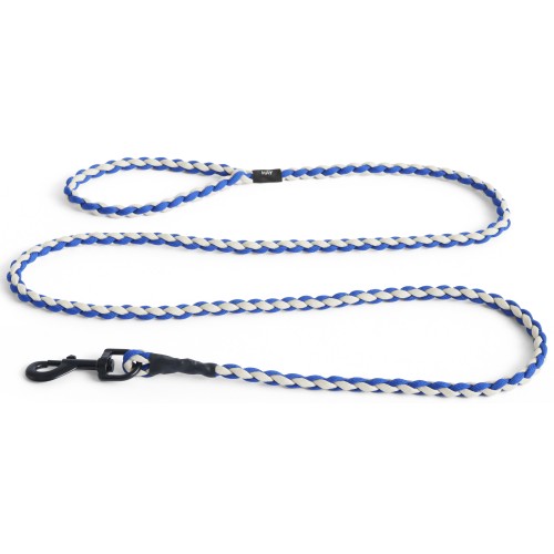 Dog leash braided - blue and off-white - HAY