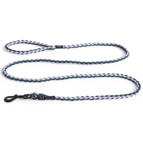 Dog leash braided - lavender and green - HAY