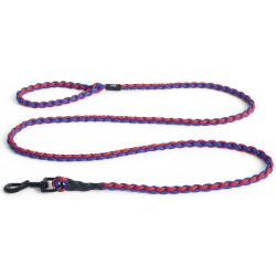 Dog leash braided - red and blue - HAY