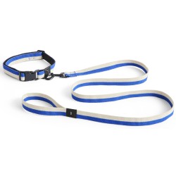 Dog collar S/M - blue and off-white - HAY